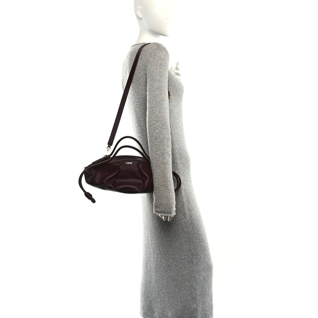 Shiny Nappa Calfskin Small Paseo Bag Burgundy
