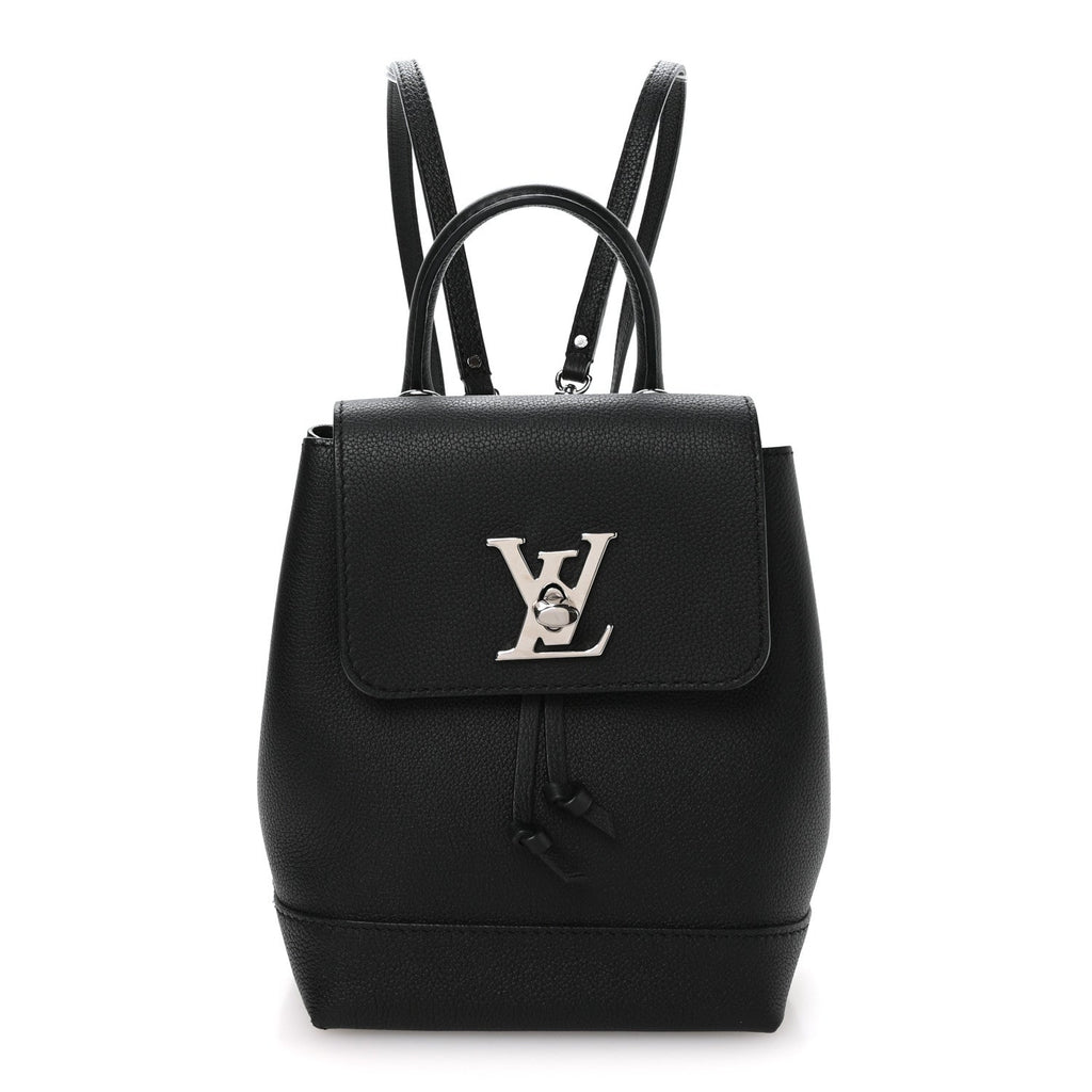 Calfskin Lockme Mini Backpack Black