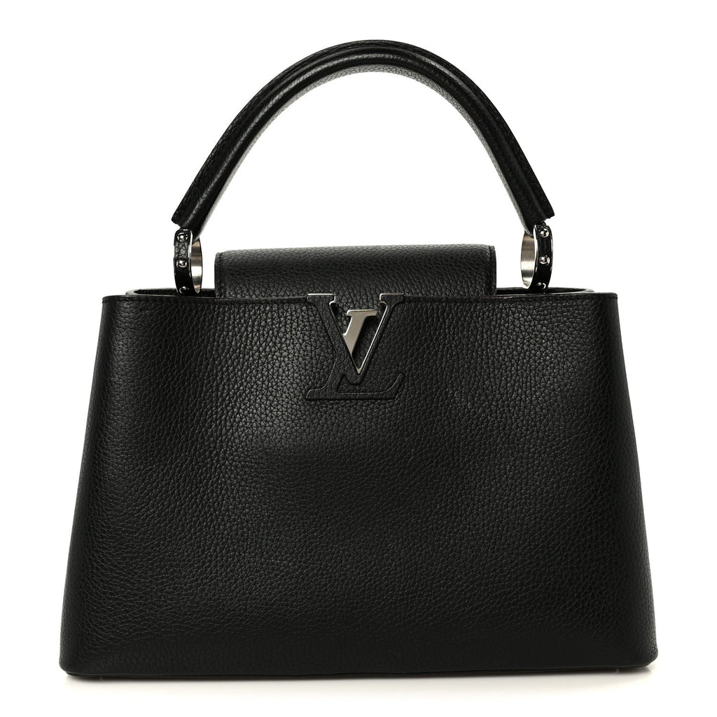 Taurillon Capucines MM Black Fuchsia