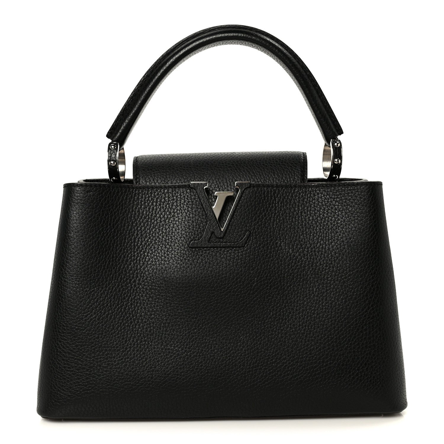 Taurillon Capucines MM Black Fuchsia