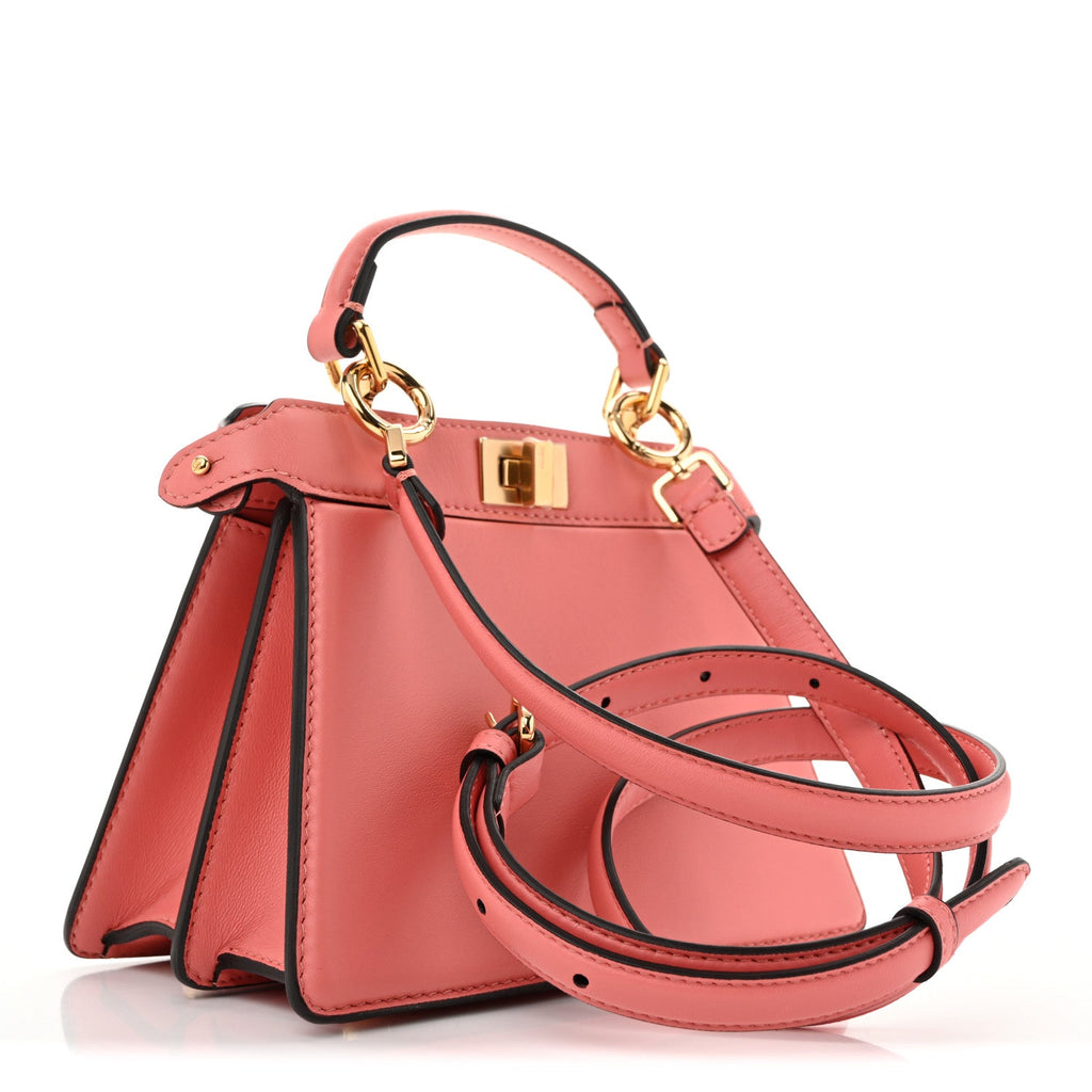 Shiny Nappa Petite Peekaboo I SEE U Satchel Rosa Pesca