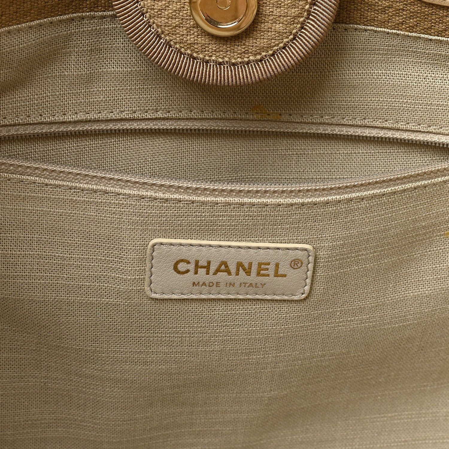 Mixed Fibers Small Deauville Tote Beige