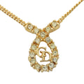 Christian Dior CD Logo Rhinestone Necklace