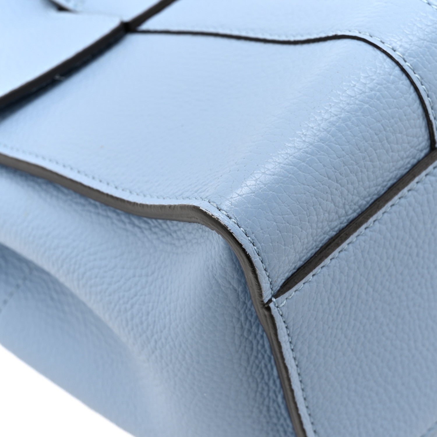 Classic Grain Calfskin Small Bayswater Porcelain Blue