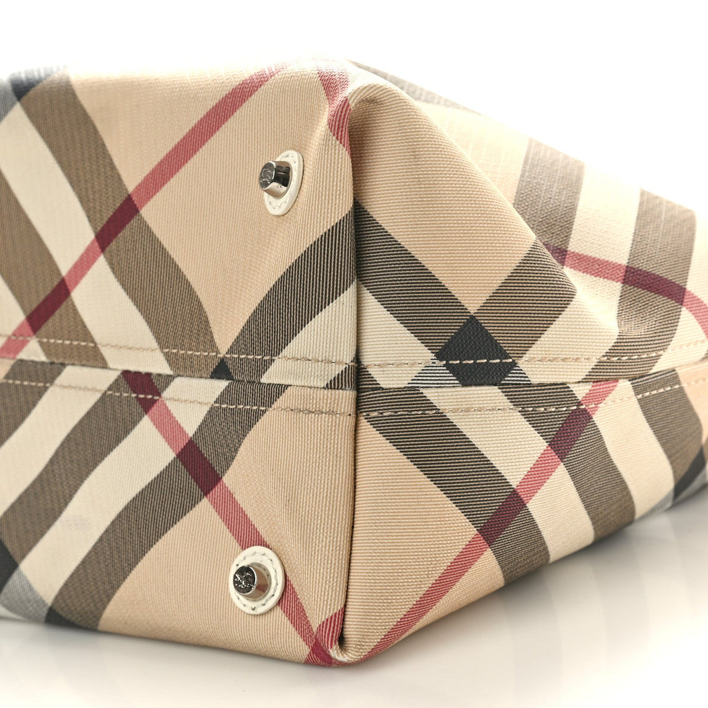 Nova Check Large Nickie Tote White