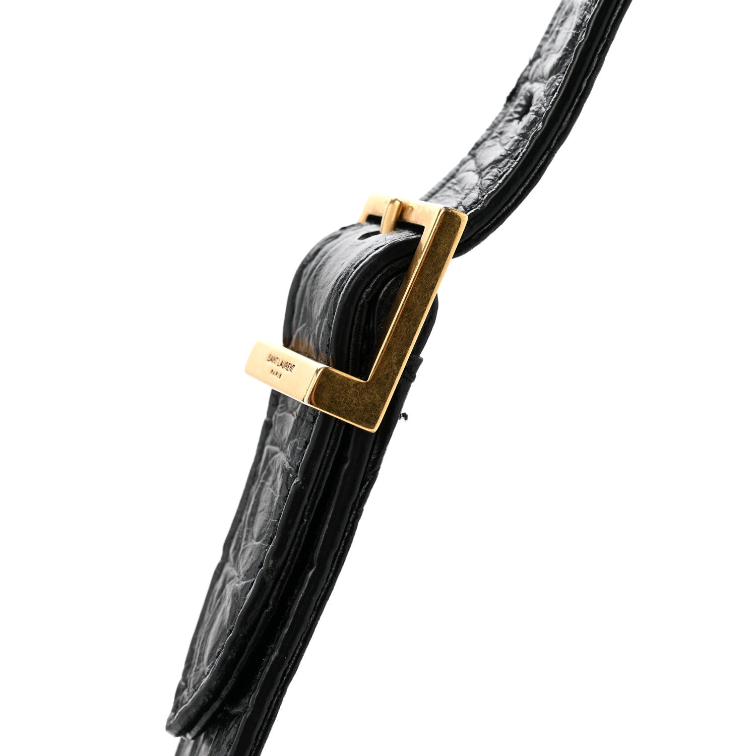 Calfskin Crocodile Embossed Le 5 A 7 Hobo Black