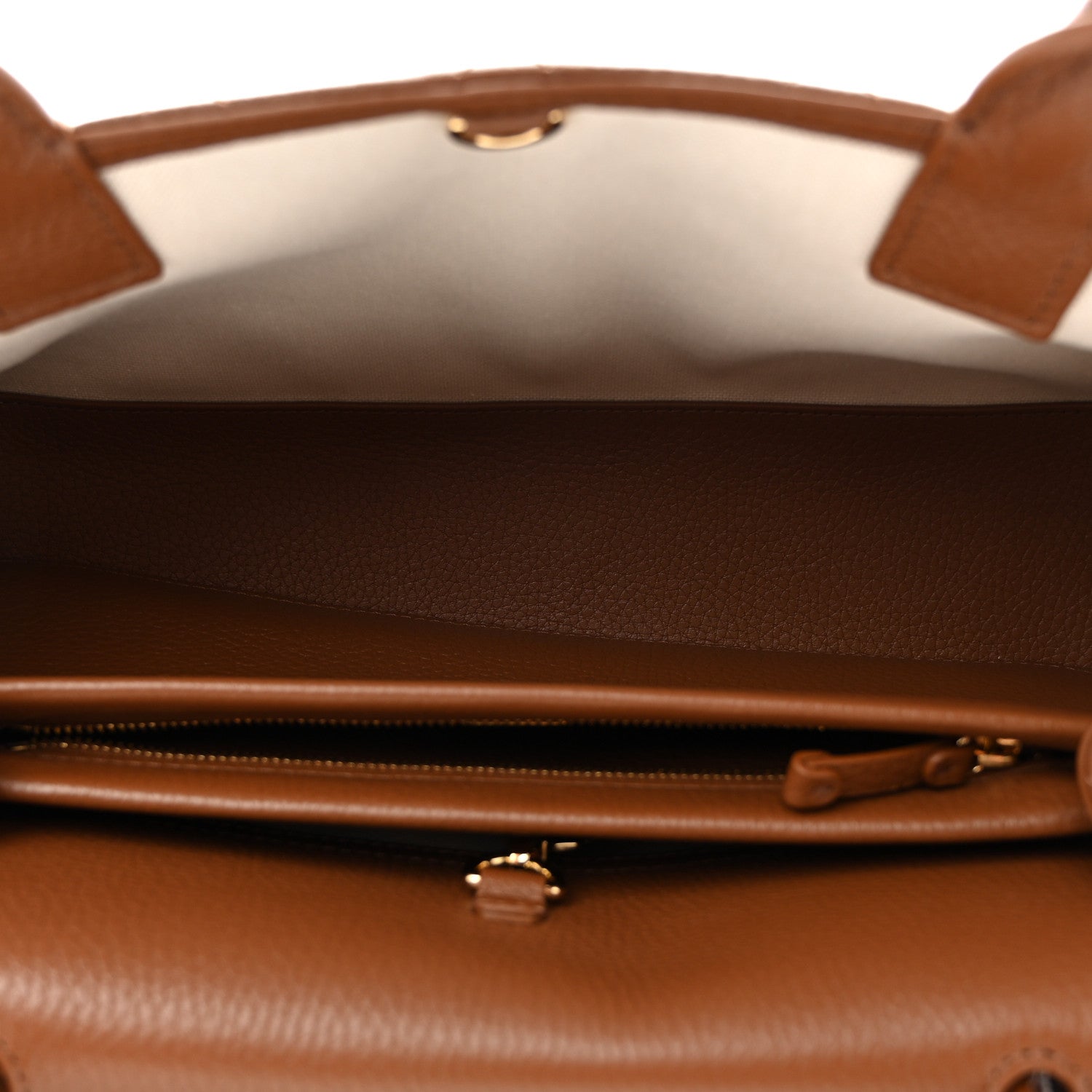 Grained Calfskin Stitched Urban Essentials Small Shopping Bag Camel