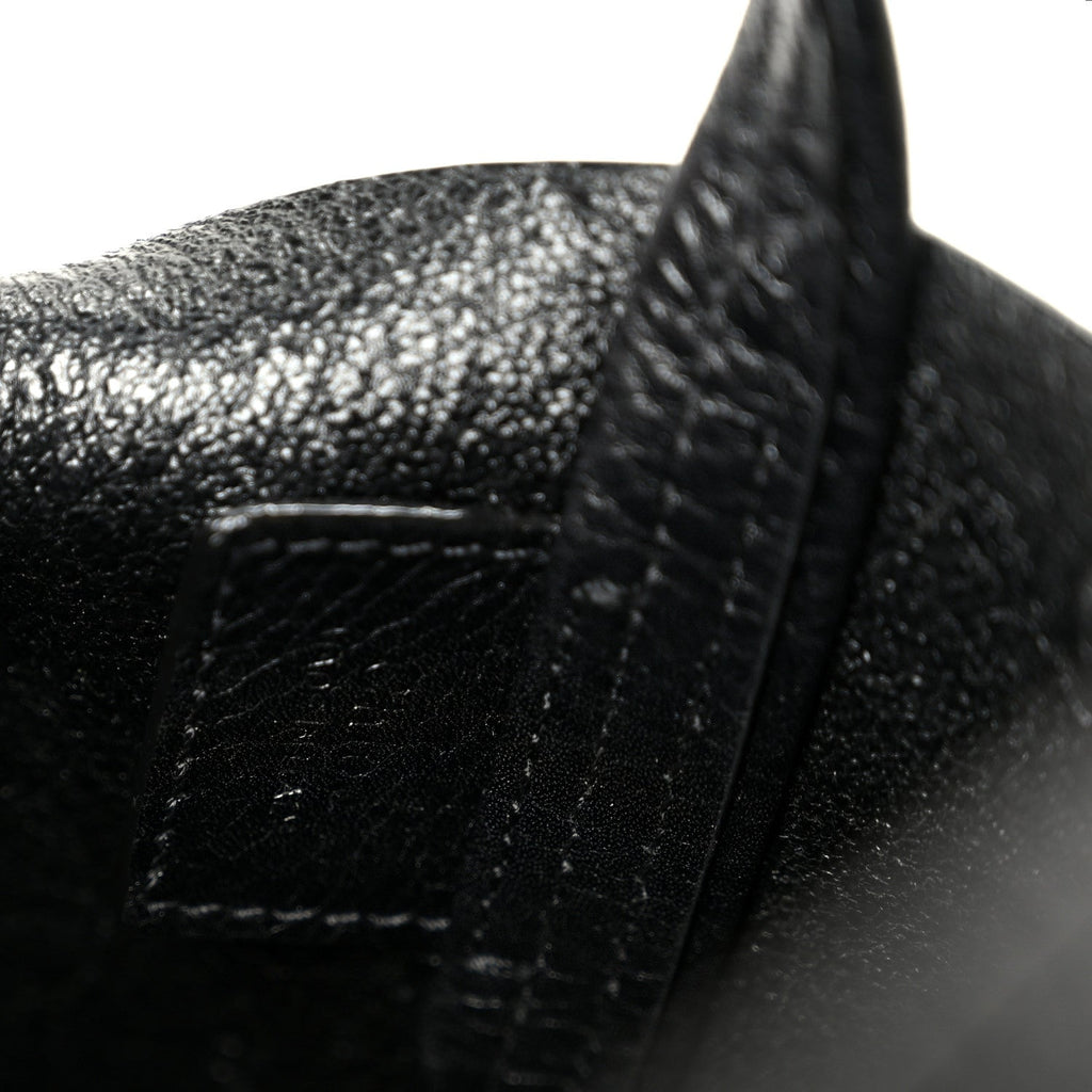 Grained Calfskin Small Spin Tote Black