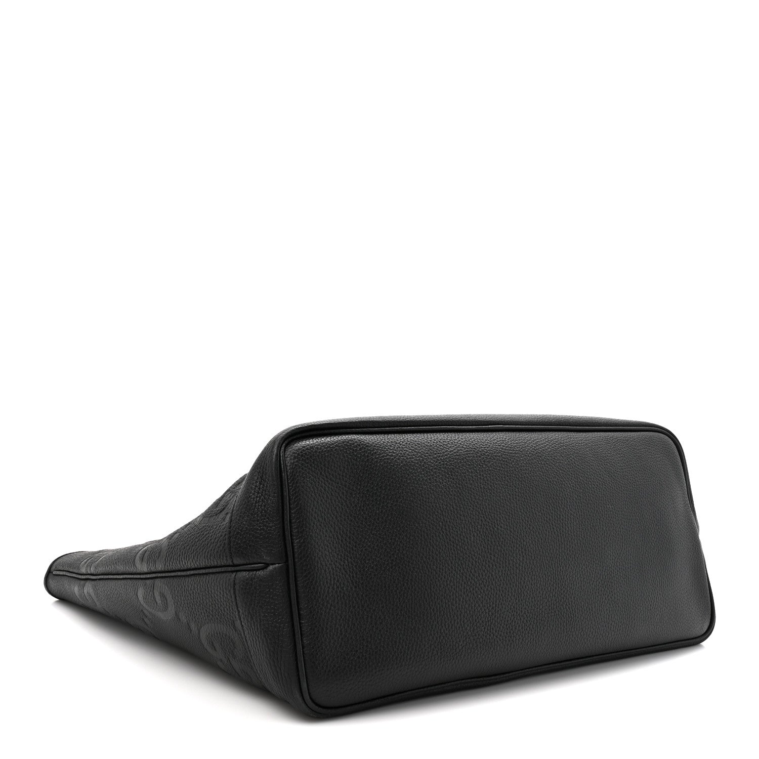 Monogram Jumbo GG Calfskin Web Large Shopping Tote Black