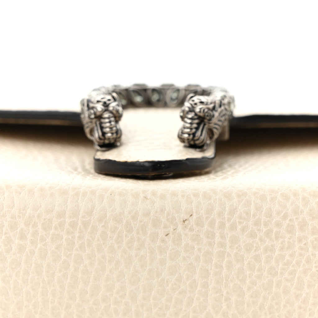 Dollar Calfskin Mini Dionysus Chain Wallet Mystic White