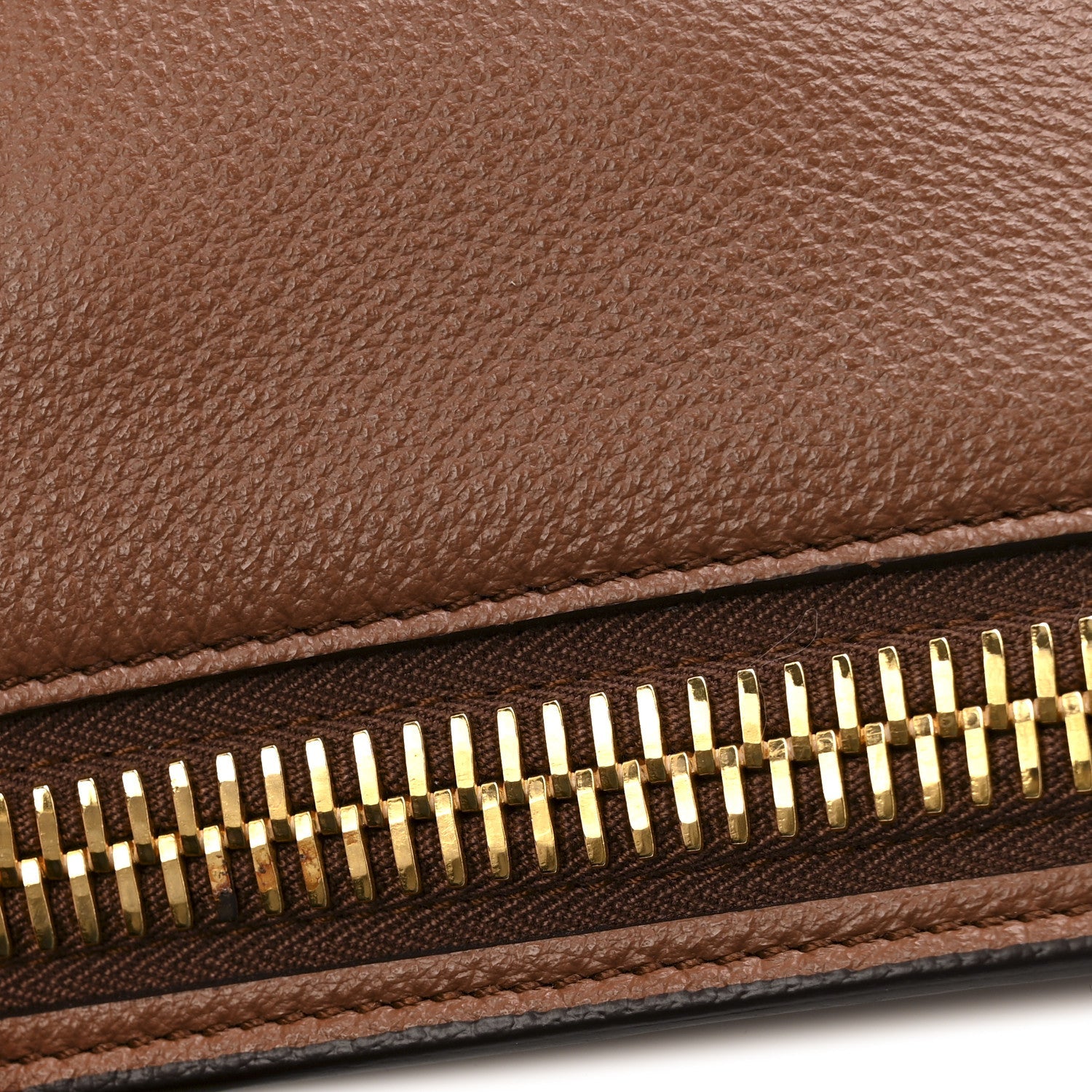 Ramskin Large Alix Padlock Zip Shoulder Bag Brown