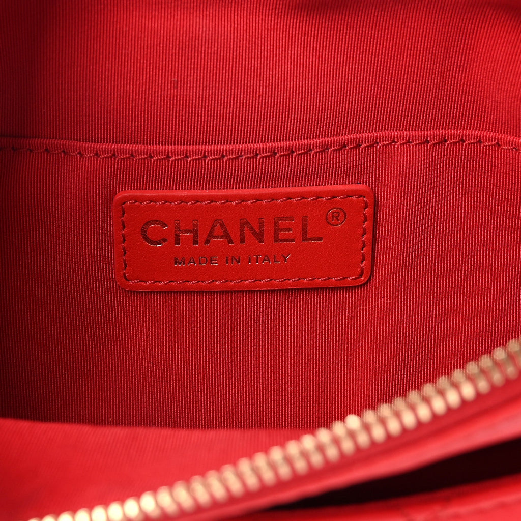 Lambskin Quilted Waist Bag Fanny Pack Red