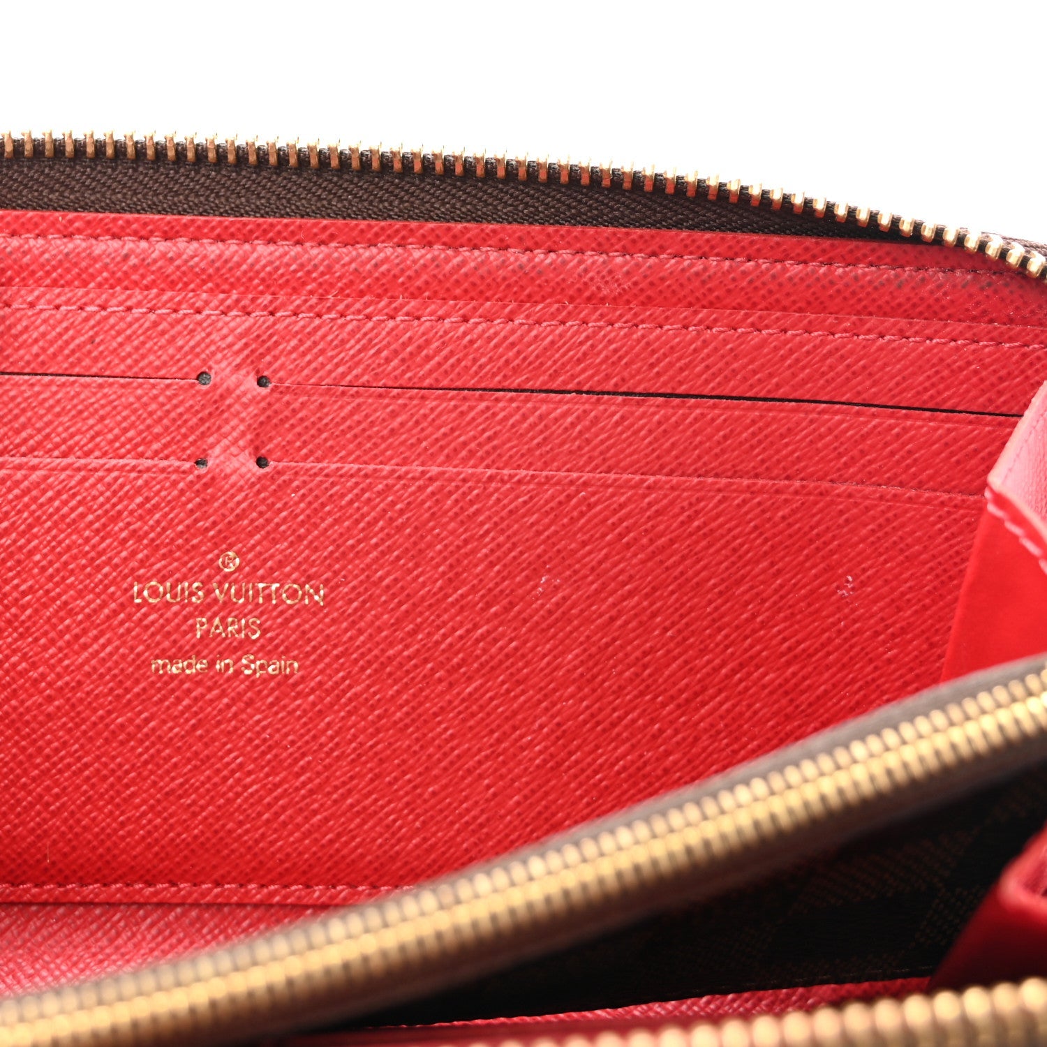 Damier Ebene Clemence Wallet Cherry