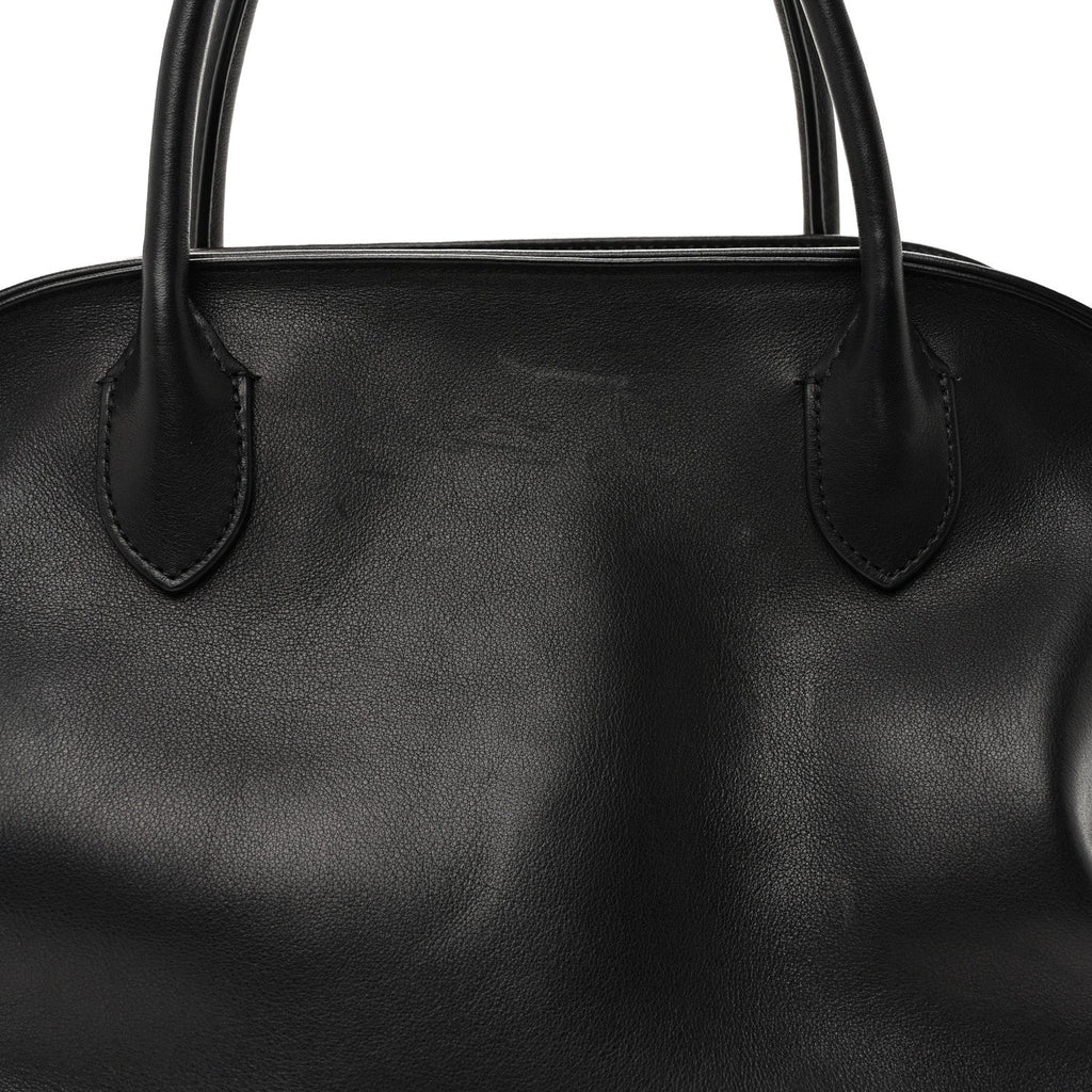 Polished Saddle Calfskin Agnes Bag Black