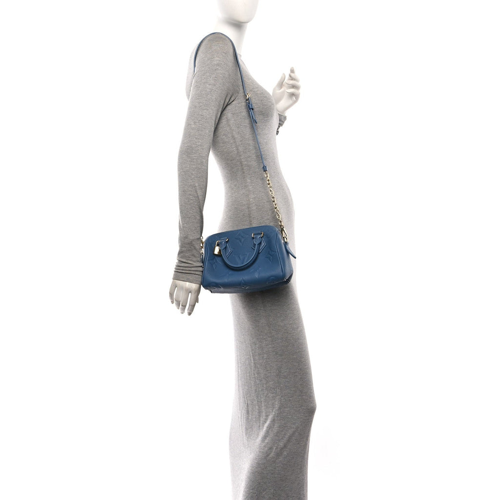 Empreinte Monogram Giant Speedy Bandouliere 20 Blue Jean