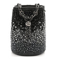 Strass Lambskin Mini Bucket Bag Black