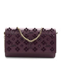 Calfskin Spikes Loubinthesky Paloma Clutch Merlot