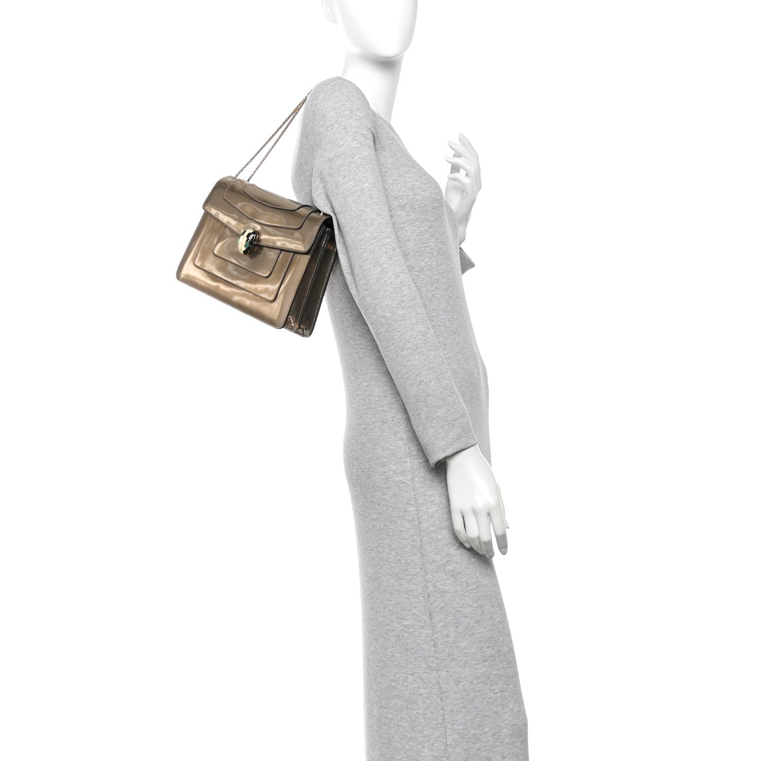 Metallic Calfskin Serpenti Forever Crossbody Bag Bronze
