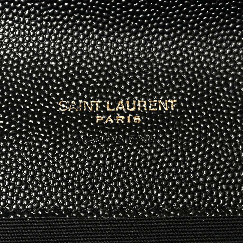 Grain De Poudre Textured Mixed Matelasse Triquilt Monogram Clutch Black