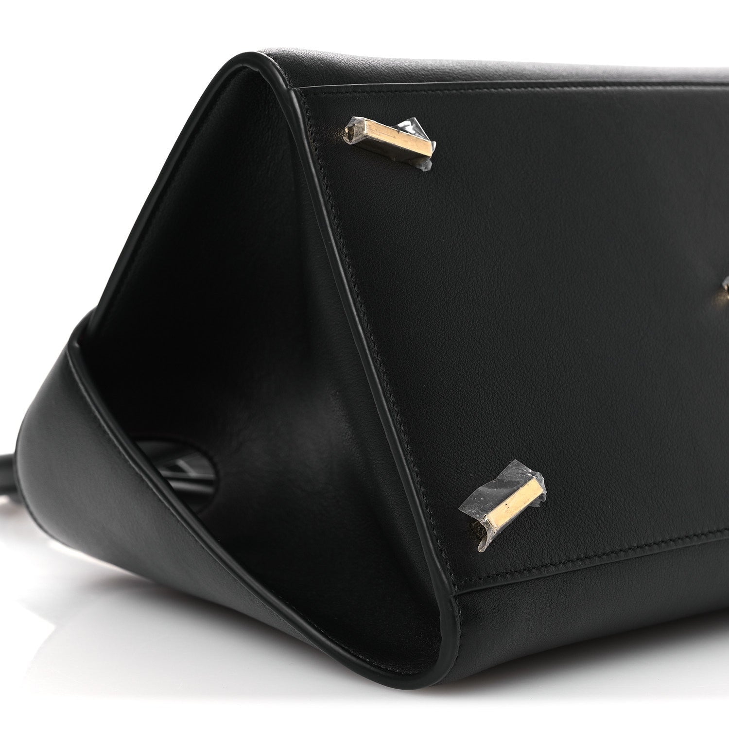 Calfskin Medium Hug Soft Bicolor Shoulder Bag Black Flame Red