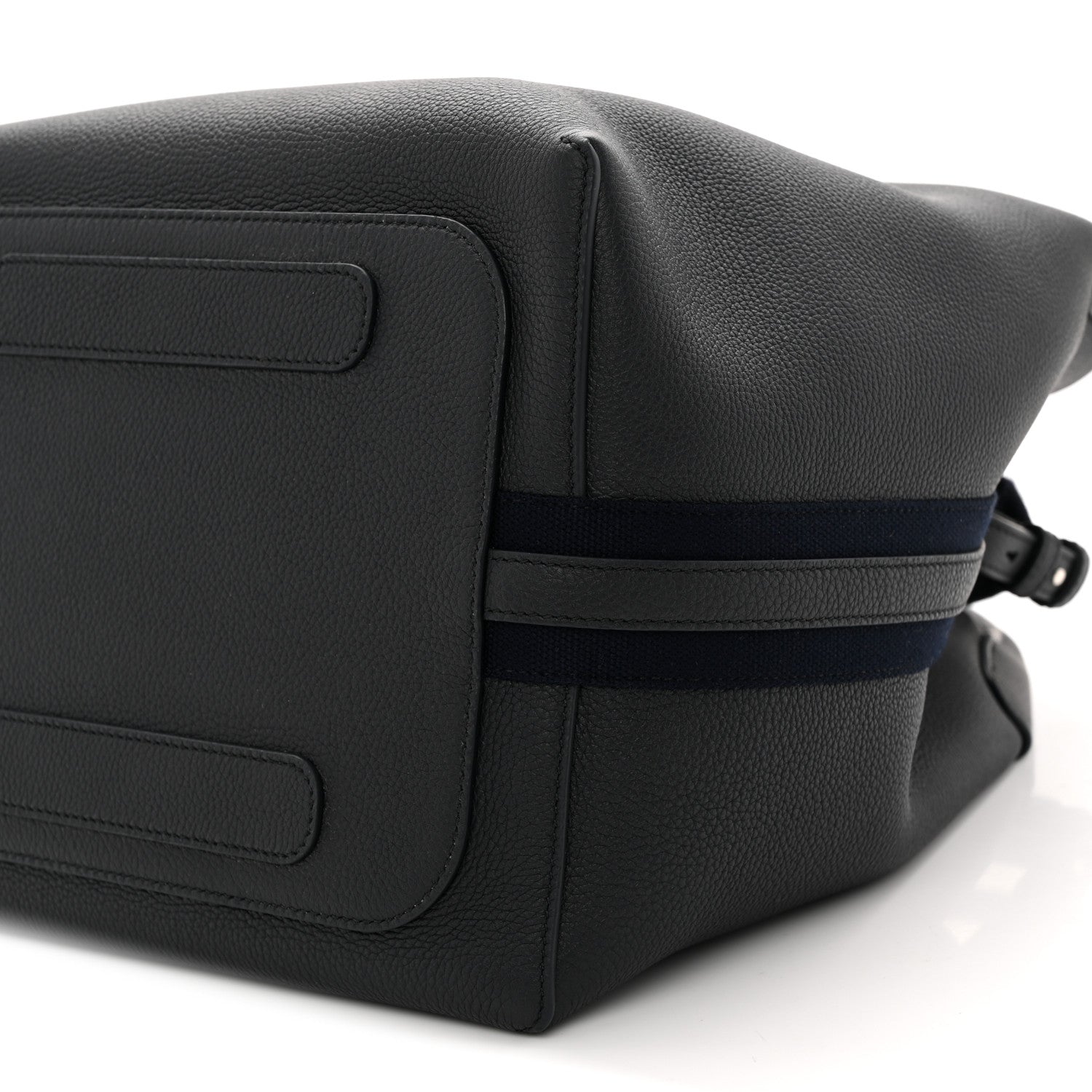 Grained Calfskin Large Bale Bag Navy Blue