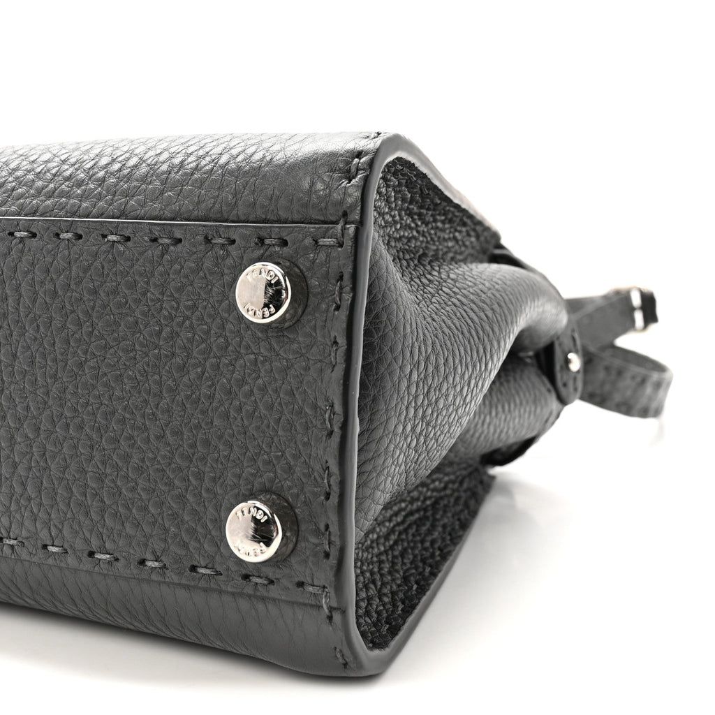 Cuoio Romano Selleria Bi-Color Mini Peekaboo Iconic Satchel Asfalto Latte