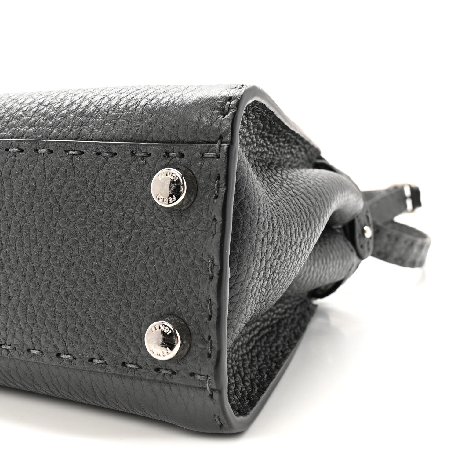 Cuoio Romano Selleria Bi-Color Mini Peekaboo Iconic Satchel Asfalto Latte