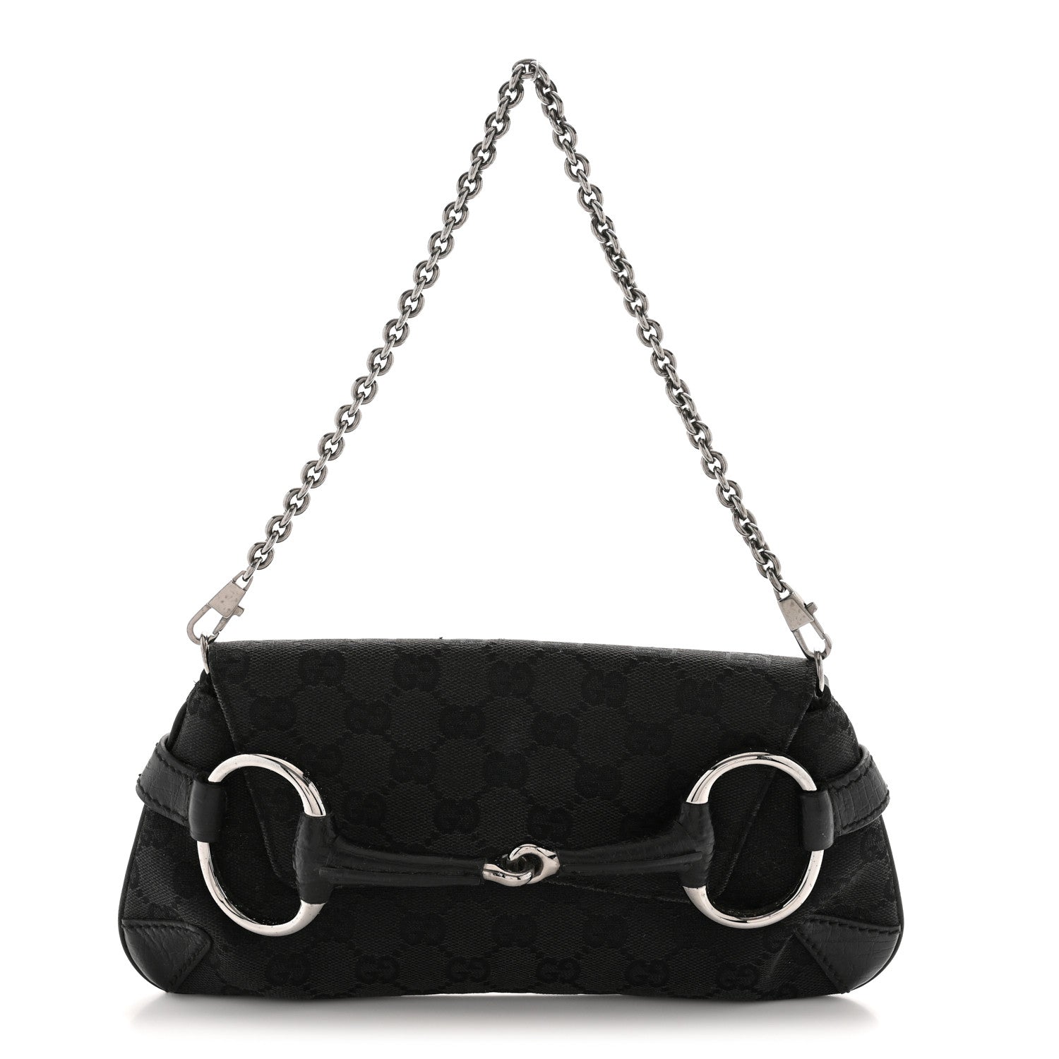 Monogram Horsebit Chain Clutch Black