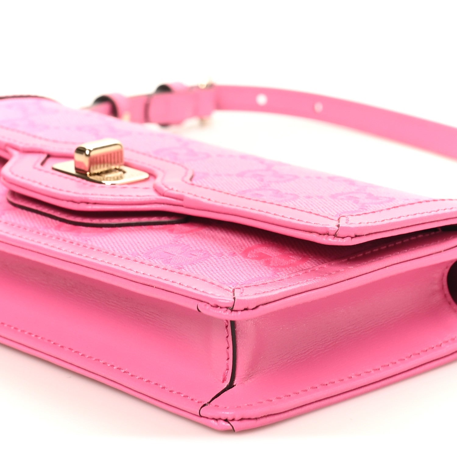 GG Monogram Scratch Lux Calfskin Mini Luce Shoulder Bag Rose Dark Blossom
