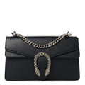 Pebbled Calfskin Small Dionysus Shoulder Bag Black