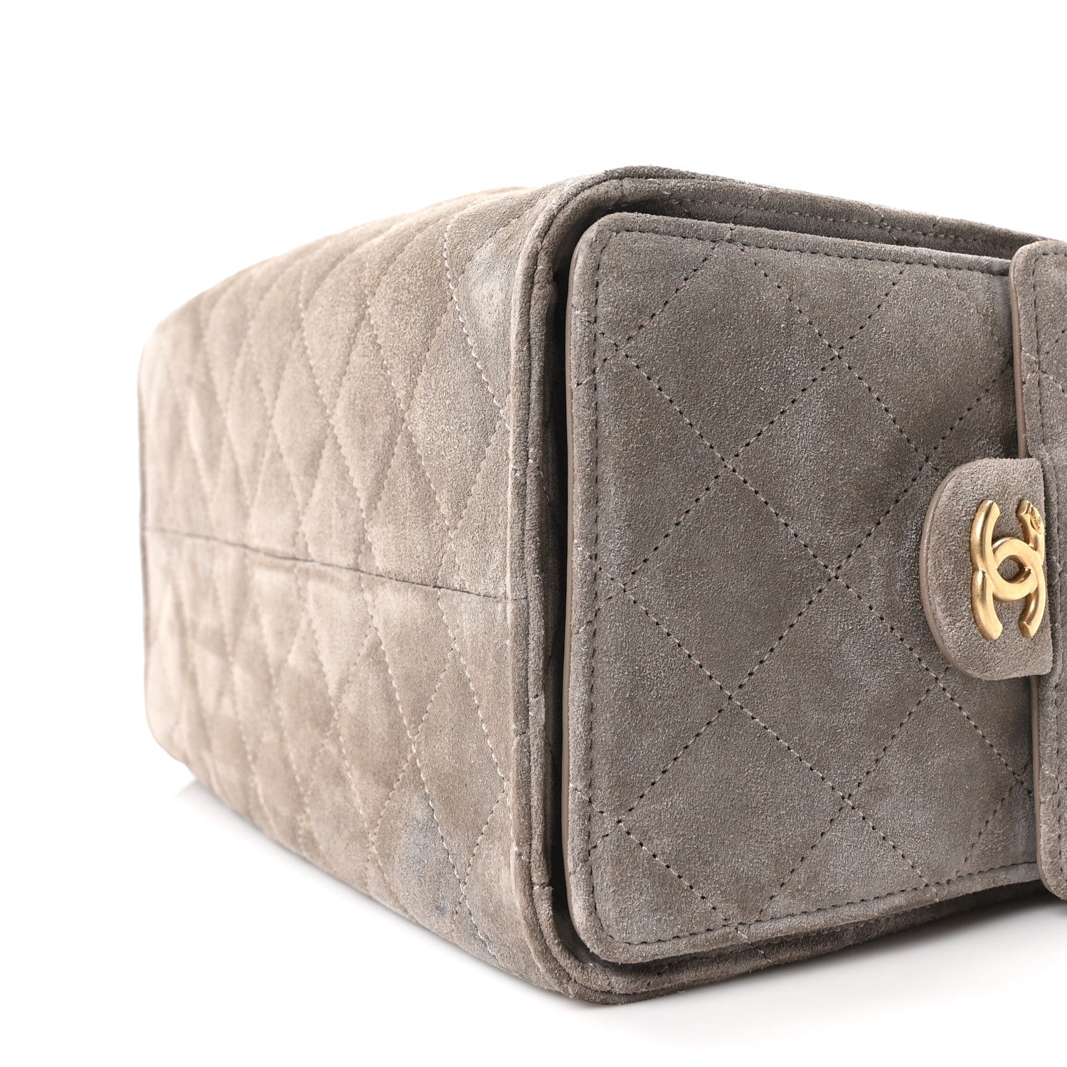 Suede Quilted Small Chanel 25 Handbag Dark Grey