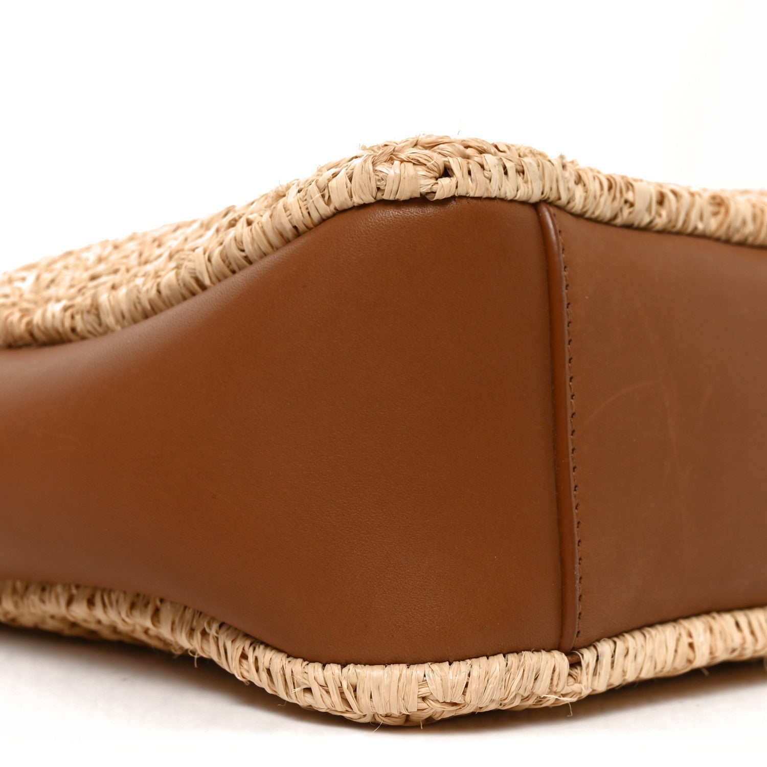 Raffia Calfskin Le 5 A 7 Baby Hobo Natural Brick