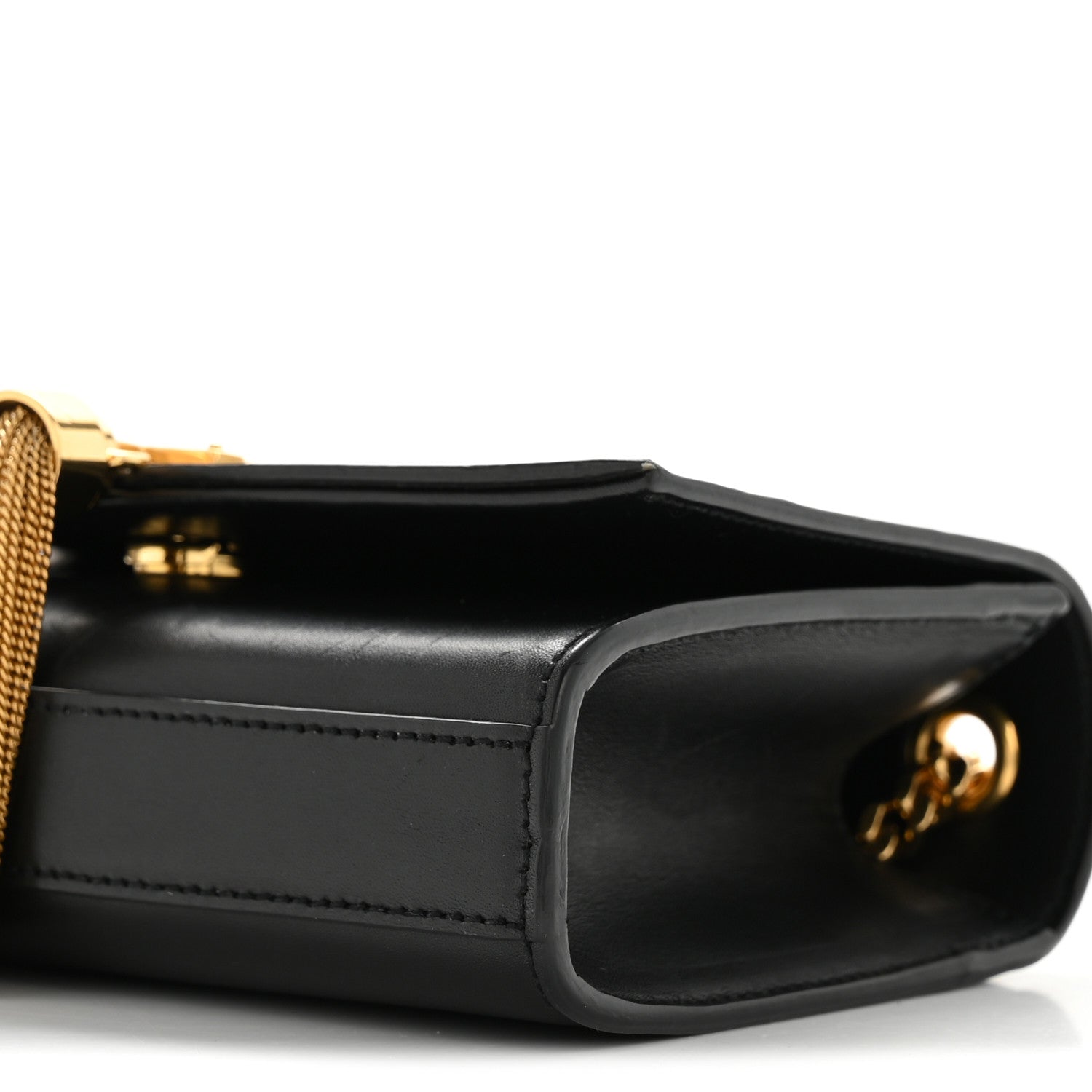 Calfskin Small Classic Monogram Kate Tassel Satchel Black
