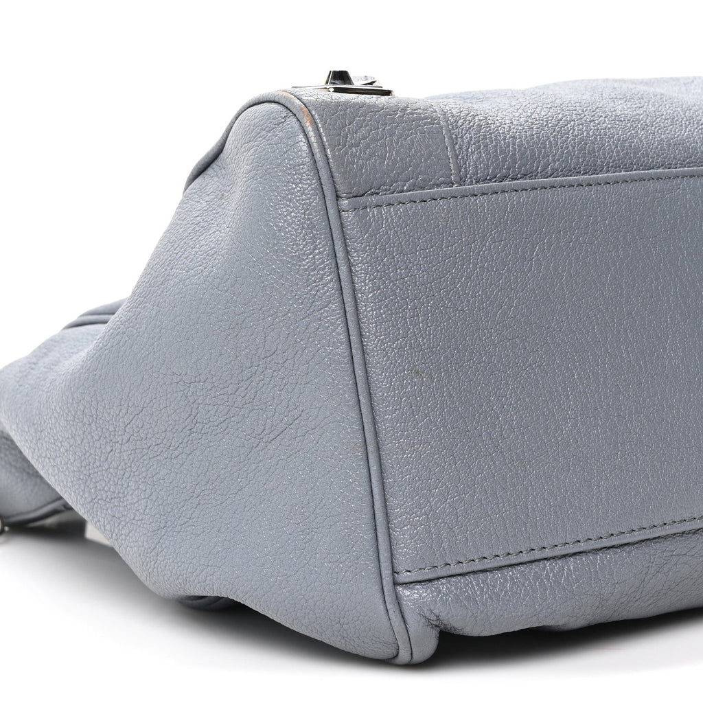 Chevre Silver Metallic Edge Hardware Velo Gris Acier