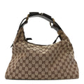 Monogram Medium Horsebit Chain Hobo Dark Brown