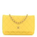 Caviar Quilted Wallet on Chain WOC Yellow