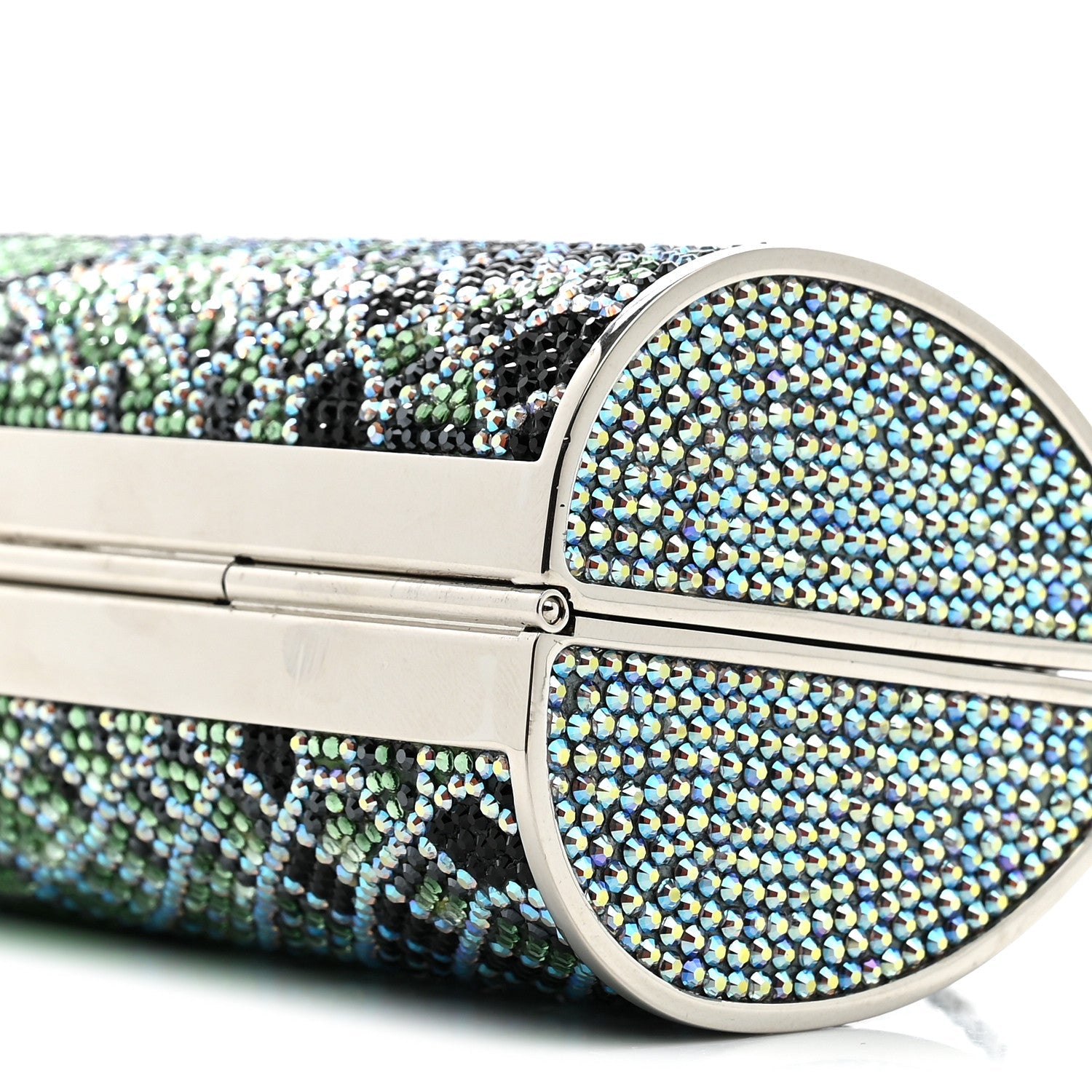 Swarovski Crystal Scales Minaudiere Clutch Blue Multicolor