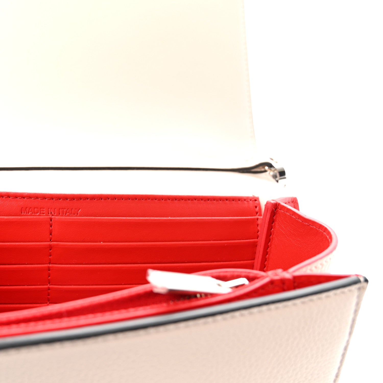 Calfskin Spikes Loubinthesky Paloma Clutch Leche