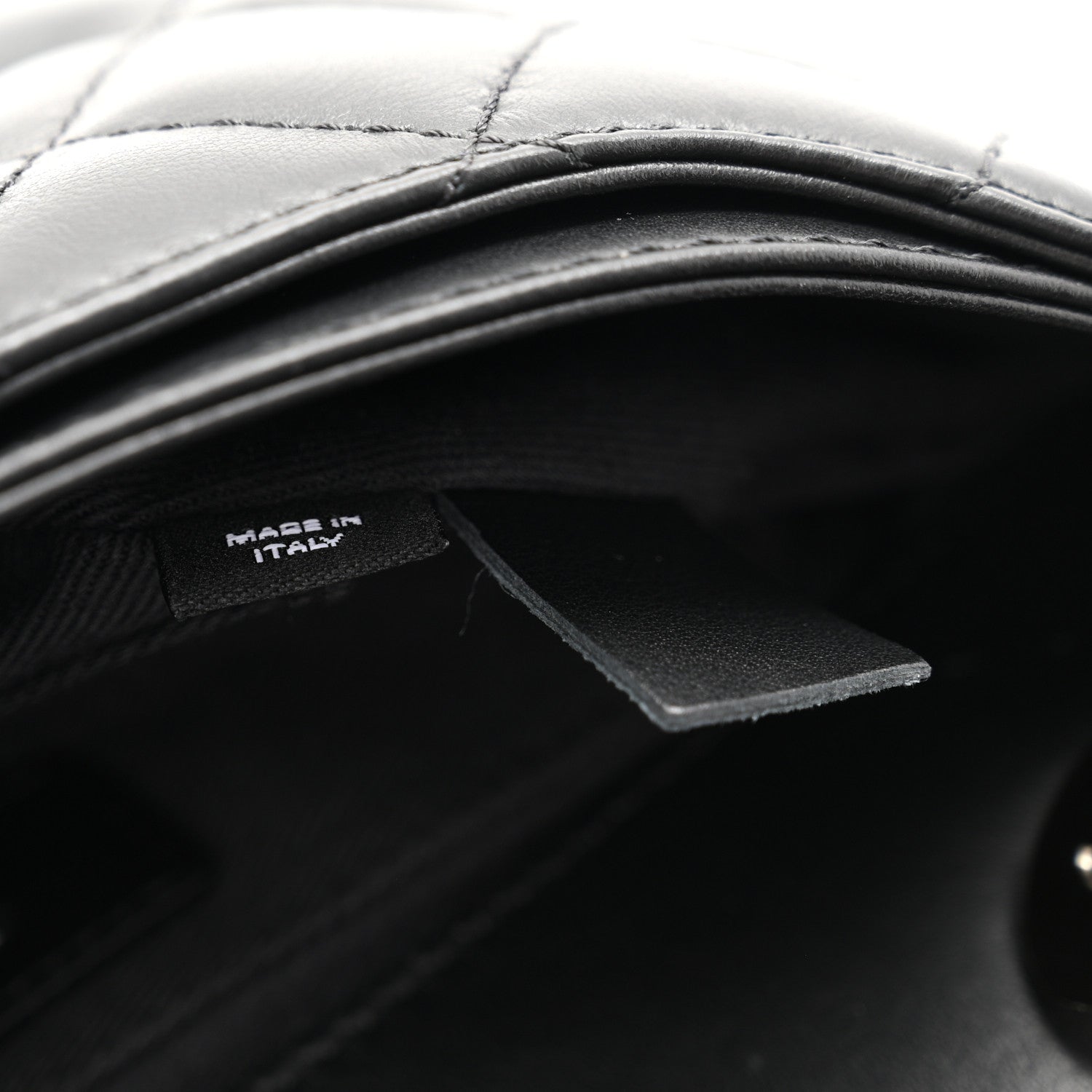 Calfskin Quilted CC Uniform Flap Belt Bag Black