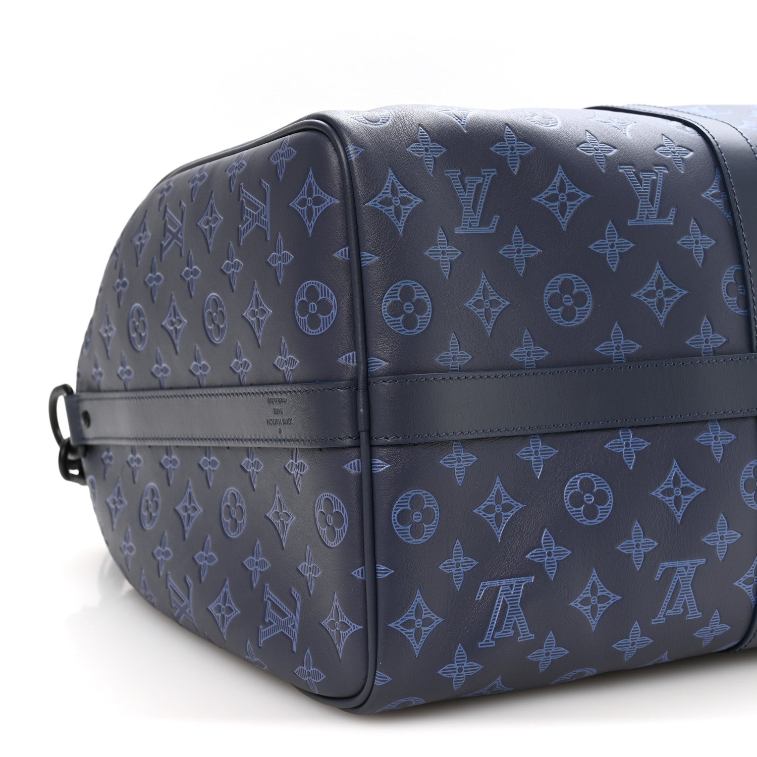 Calfskin Monogram Shadow Keepall Bandouliere 50 Navy