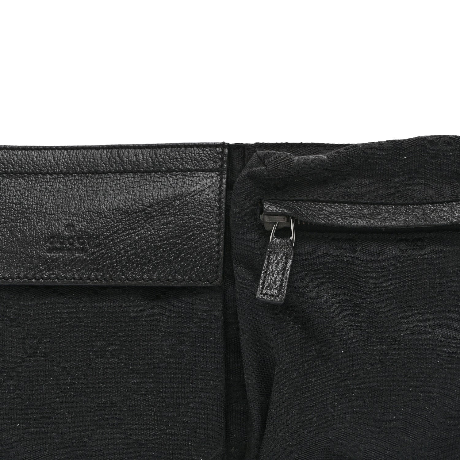 GG Monogram Double Pocket Belt Bag Black