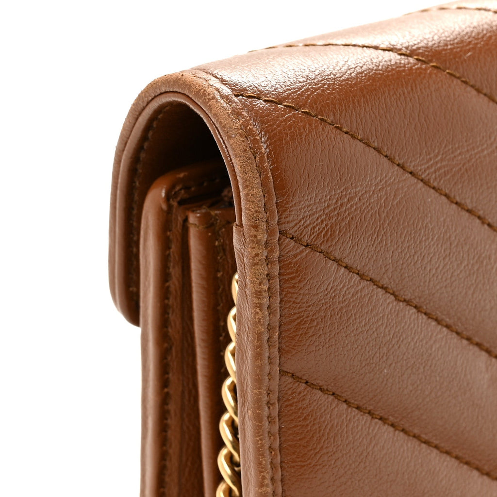 Azalea Calfskin Matelasse Diagonal GG Marmont Chain Wallet Cuir