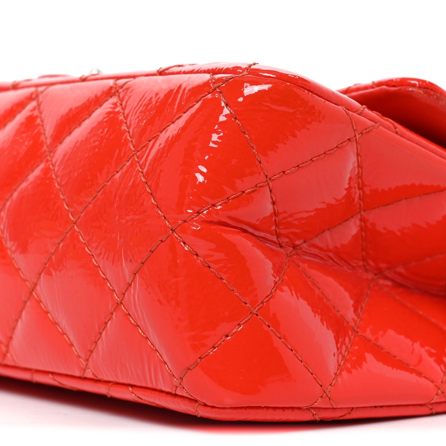 Distressed Patent Quilted 2.55 Reissue Flap Red