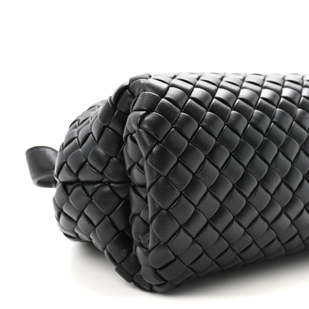 Nappa Intrecciato Padded Small The Top Handle Tote Bag Black