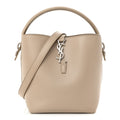 Shiny Calfskin Le 37 Small Bucket Bag Sea Salt