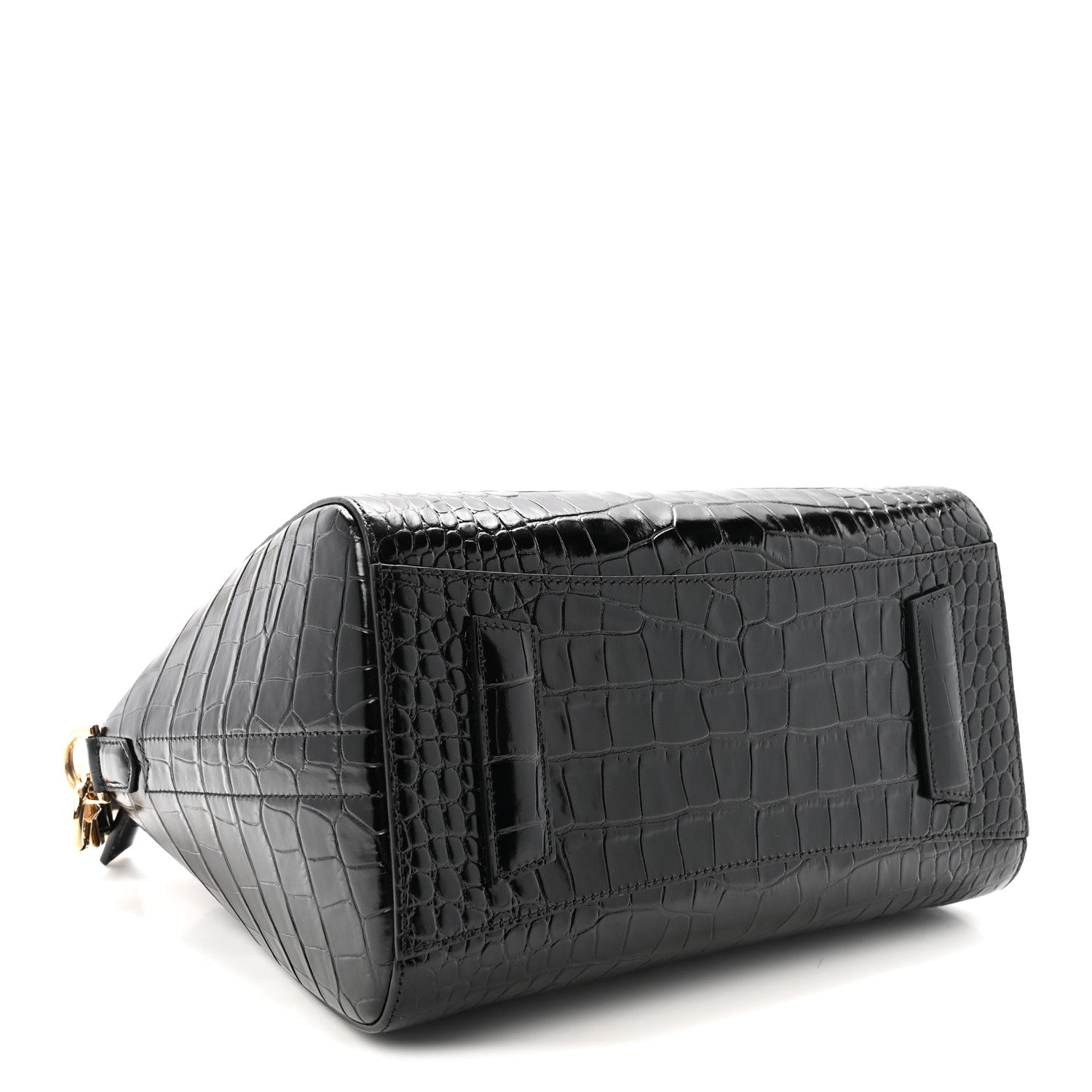 Calfskin Crocodile Embossed Small Antigona Black