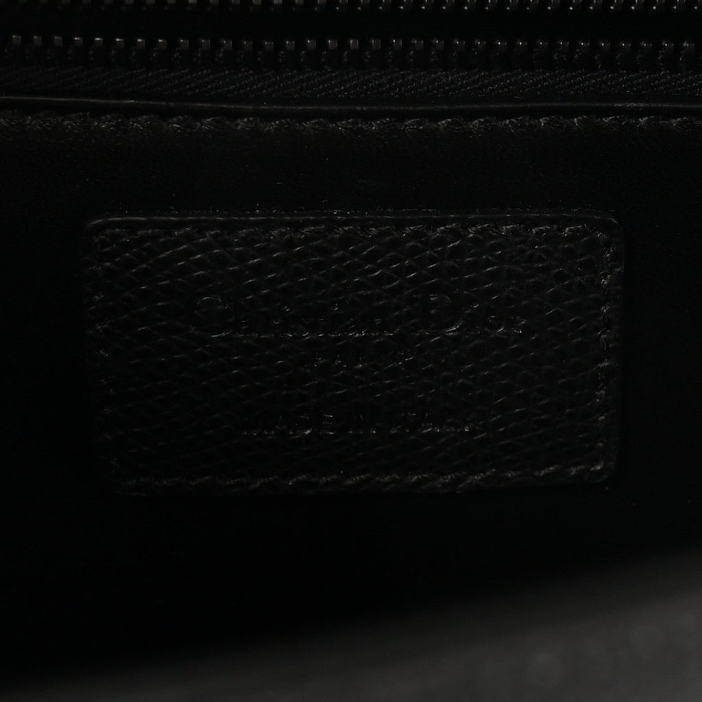 Ultra Matte Grained Calfskin 30 Montaigne Flap Bag Black