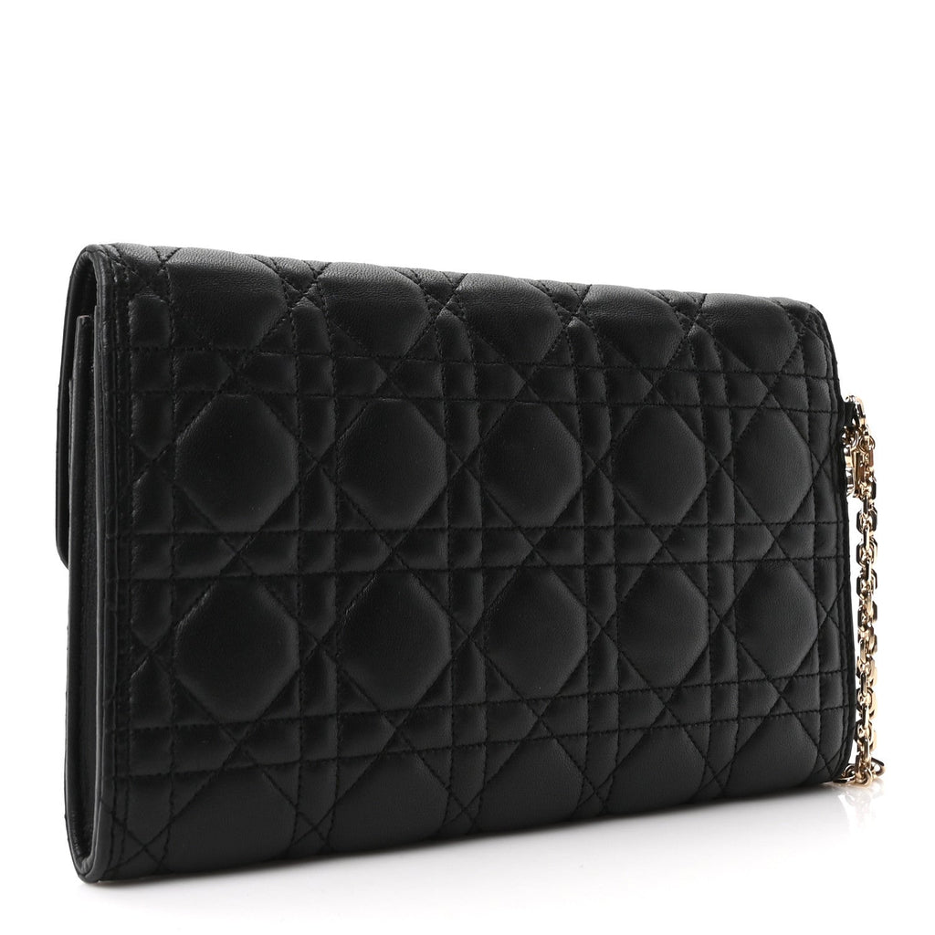 Lambskin Cannage Miss Dior Clutch Black