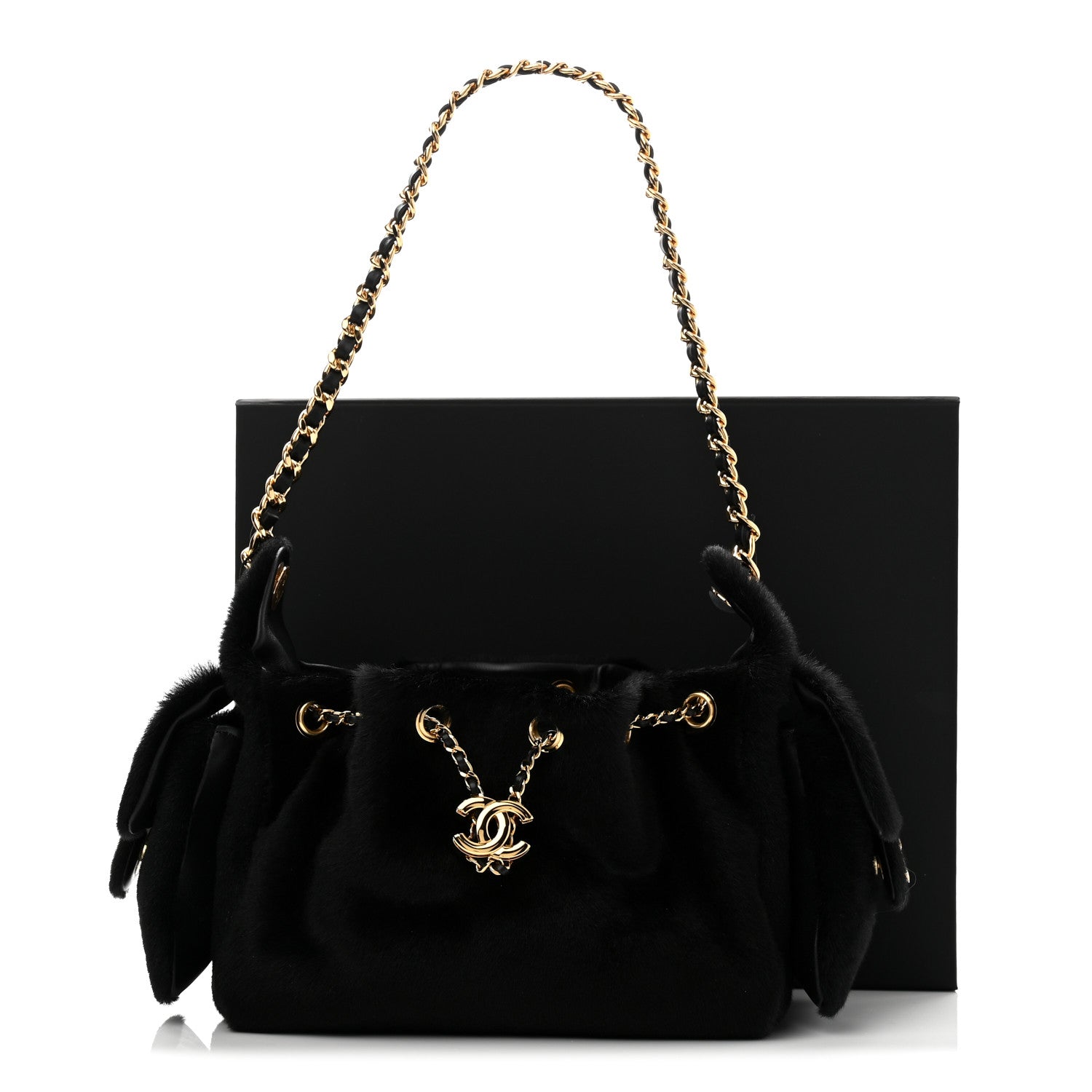 Pony Hair Mini Chanel 25 Handbag Dark Khaki Black