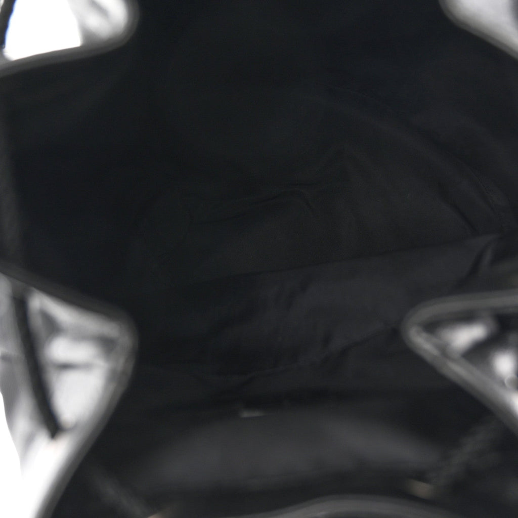 Econyl Nylon Monogram Off The Grid Drawstring Bucket Backpack Black